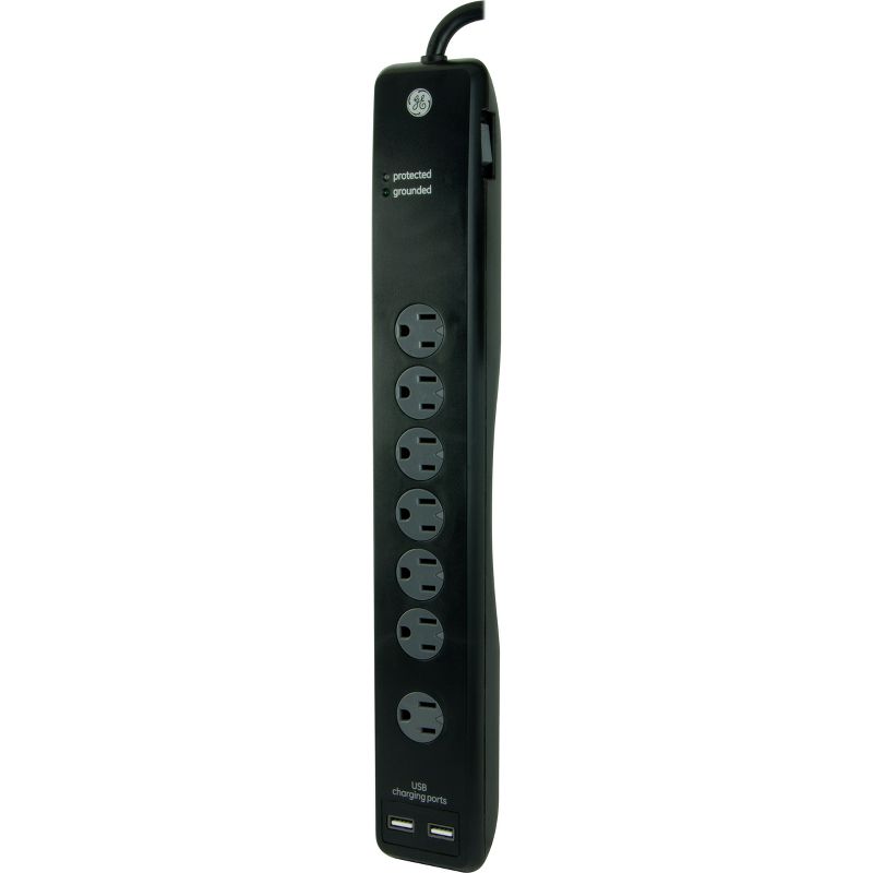 GE 7 Outlet Surge Protector Power Strip 4&#39; Cord, 5 of 7