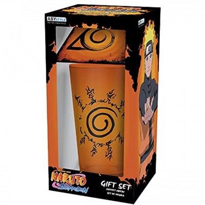 Adult Naruto Shippuden Pint Glass and Coaster Gift Set