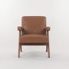 NicBex PU Leather Accent Chair,Upholstered Living Room Chairs with Inverted V-shaped Wooden Legs,Comfy Armchair,Accent Chairs for Living Room - 2 of 4