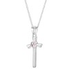 Girls' Pink Heart Cross Sterling Silver Necklace - In Season Jewelry - 2 of 4