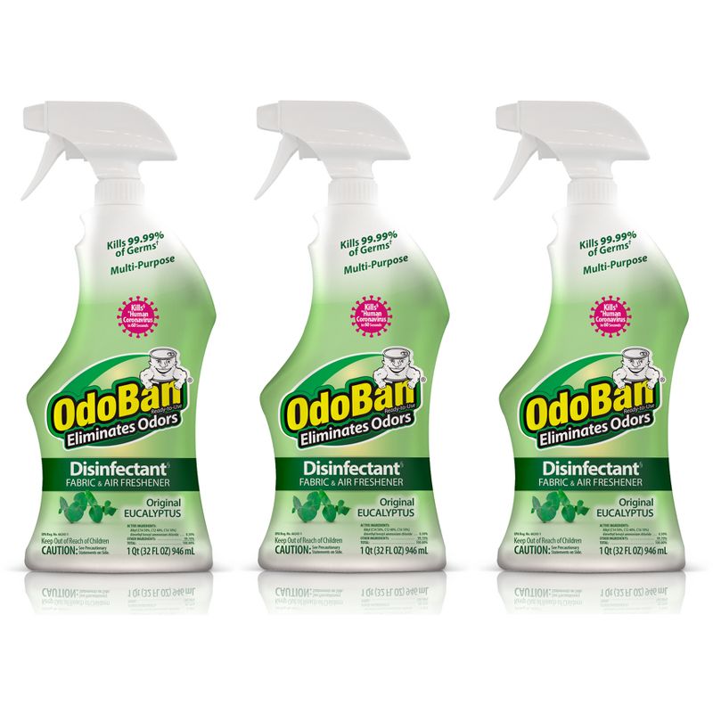 OdoBan Ready-to-Use Disinfectant and Odor Eliminator, 32 Ounce Spray Bottle, Original Eucalyptus Scent, 1 of 8