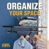 Pipe Decor 36 in. Wall Mounted Clothing Rack with Wood Shelf, Boulder Black - 2 of 4