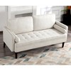 MAYEERTY 65¡± Modern Couch Loveseat Stylish Upholstered Sofa for Living Room£¬White - 3 of 4