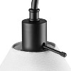 Globe Electric 20" Matte Black Table Lamp with White Fabric Shade - 2 of 4