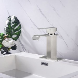 Single Handle Waterfall Spout Faucet for Bathroom Vanity Sink - 1 of 4