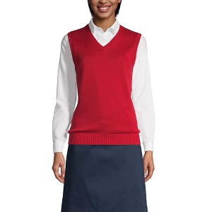 Lands' End School Uniform Women's Cotton Modal Sweater Vest - 1 of 2