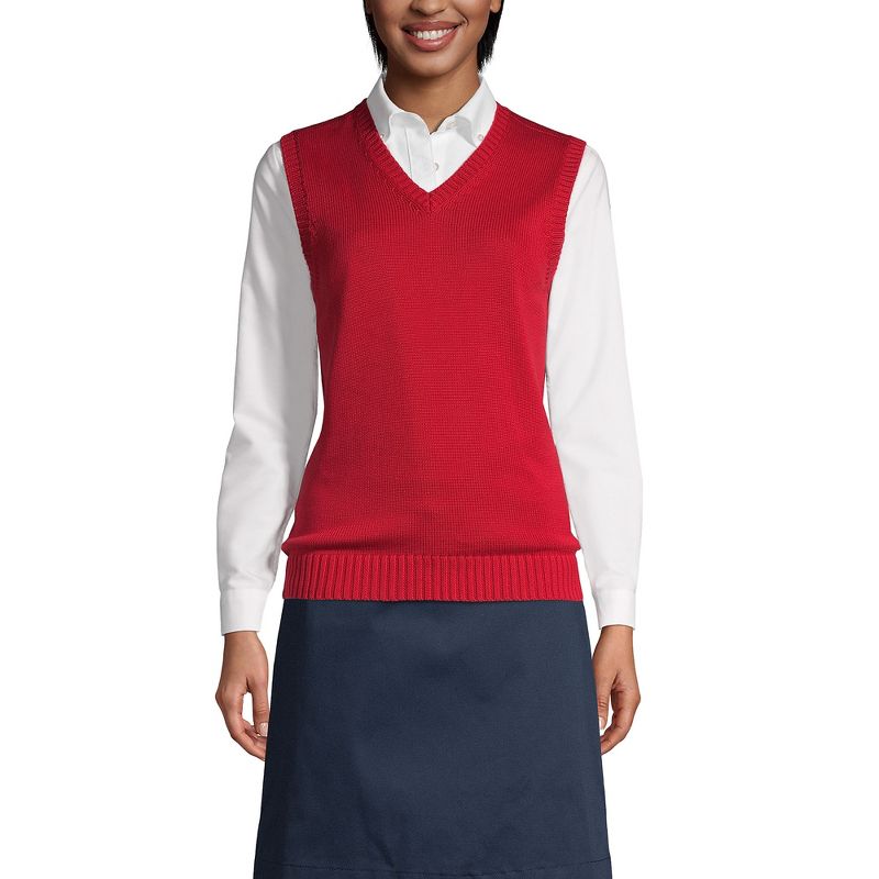 Lands' End School Uniform Women's Cotton Modal Sweater Vest, 2 of 3