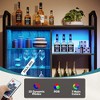 Bestier 33" Floating Shelves with Adjustable Glass Shelves LED Lights Wood Wall Mounted Storage Display Shelves for Kitchen Bathroom - 2 of 4