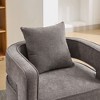 Okak 360° Swivel Accent Chair with Weathered Wood Base,Modern Open Back Armchair for Living Room,Bedroom - 4 of 4
