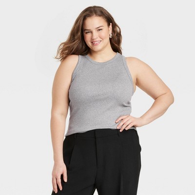 Women's Slim Fit Cropped Ribbed Tank Top - A New Day™