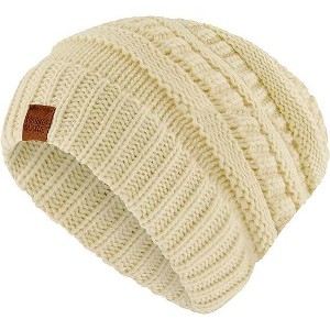 Market & Layne Women Chunky Knit Beanie Hat, Women Winter Hat - 1 of 4
