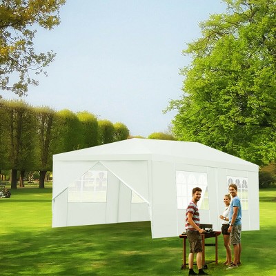 White 10'x20' Steel Frame Outdoor Party Tent