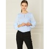 INSPIRE CHIC Women's Chiffon Semi Sheer Keyhole Neck Elegant Work Blouse - 3 of 4