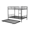 NicBex Full Over Full/Full XL Over Queen Bunk Bed with Trundle,Loft Bed with Convertible Design for Bedroom,Split Into 2 Beds,Black/White/Silver - 4 of 4