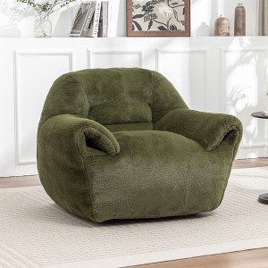 CAVINAS Faux Fur Bean Bag Chair Stuffed Floor Sofa Comfy Bean Bag Sofa with Back Support for Bedroom, Living Room - 1 of 4