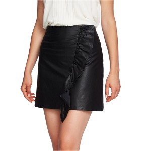 1.STATE Womens Ruffled Faux Leather Mini Skirt - 1 of 1