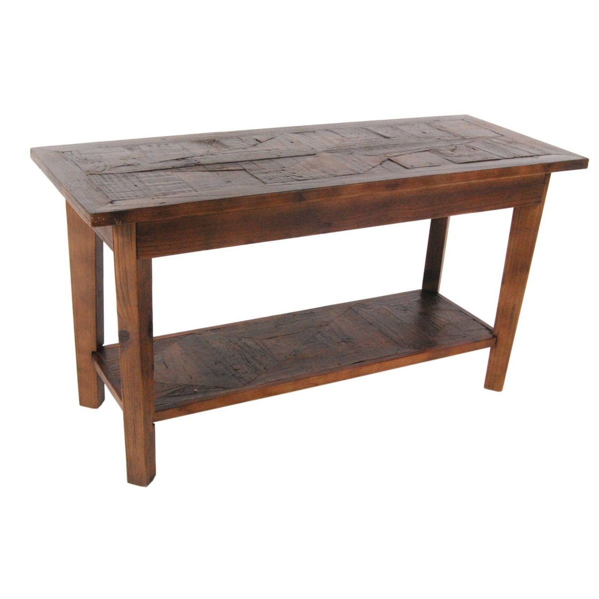 Alaterre Furniture Revive Wall Coat Hook with Bench Set Brown: Hardwood Hall Tree, 5 Hooks, Stained Finish - thumbnail 2