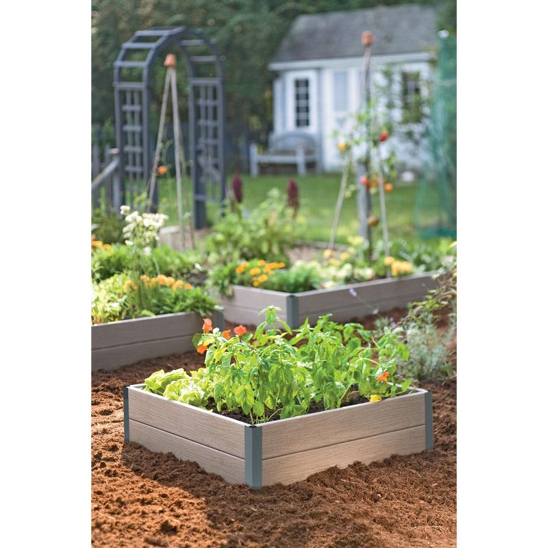 Gardener's Supply Company Sustainable Raised Bed 3 x 3 | Weatherproof & Durable Recycled Plastic Garden Bed with Lifetime Aluminum Corners For Small, 2 of 3
