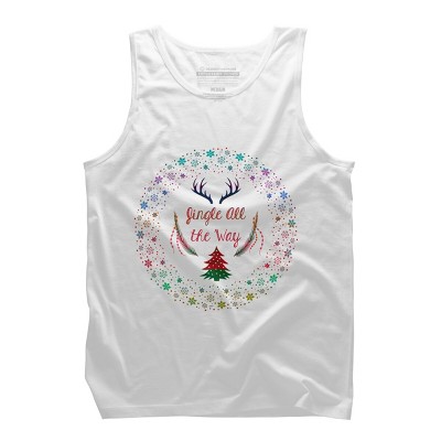 Men's Design By Humans Christmas Jingle All The Way Snowflake Circle By famenxt Tank Top