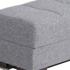 HomeRoots 52" Gray and Brown Chenille Storage Ottoman - 4 of 4