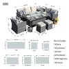 Moda Furnishings 6 - Person Wicker Patio Dining Set with Rectangular Table, Cushions Included - 4 of 4