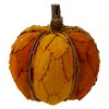 Northlight Fall Harvest Layered Leaves Pumpkin with Pinecones Decoration - 7.5" - Orange - 2 of 4
