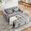 55.51 inch versatile foldable sofa bed in 3 lengths, modern sofa sofa sofa velvet pull-out bed - 4 of 4