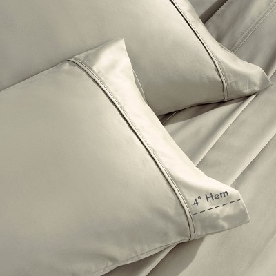 Taupe Queen 400 Thread Count Cotton Sateen Sheet Set