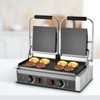 VEVOR Commercial Panini Grill, 3600W Electric Sandwich Panini Maker, Stainless Steel Double Sandwichs Press, 19x9 in Full Flat Enamel Plate, Silver - 2 of 4