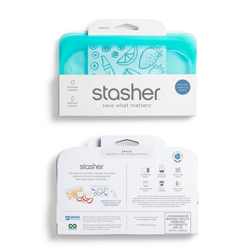 Stasher Reusable Food Storage Snack Bag - Mystery Color, 5 of 15