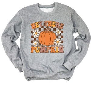 Simply Sage Market Women's Graphic Sweatshirt Hey There Pumpkin Flowers - 1 of 2