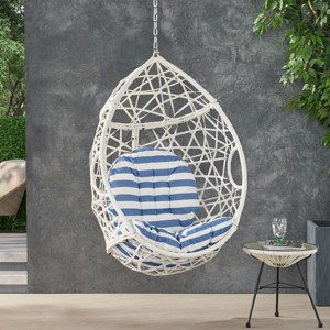 Coolbibila-Rattan Egg Chair For Outside, Egg Chair Hanging, Egg Chair With Metal Frame, Egg Chair Swing With Plush Water-Resistant Cushions - 1 of 4