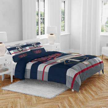 MLB Minnesota Twins Heathered Stripe Queen Bedding Set in a Bag - 3pc