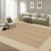 Washable Modern Bordered Rug Non Slip Low Pile Rug Soft Throw Floor Cover Foldable Indoor Carpet for Living Room Bedroom Playroom Nursery - 3 of 4