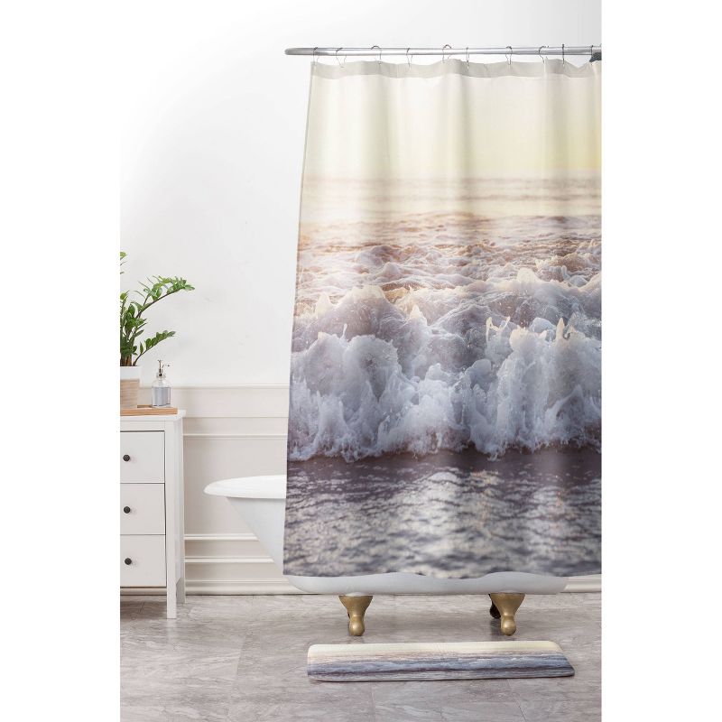 Beach Splash Shower Curtain White - Deny Designs, 4 of 7