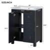 24x18x34 inch vintage style small bathroom storage cabinet with ceramic sink and dressing table - 4 of 4