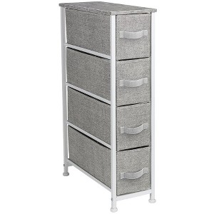 Sorbus 4 Drawers Narrow Dresser - with Steel Frame, Wood Top & Easy Pull Fabric Bins for Small Spaces, Closets, Bedroom, Bathroom & Laundry - 1 of 4