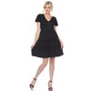 Women's Short Sleeve V-neck and Ruffle Sleeve Tiered Dress - White Mark - 2 of 4