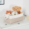 Aoibox Small Fabric Storage Baskets Set of 6 Beige Collapsible Bins 11.8x7.8x5 in Decorative Organizers for Shelves, Bathroom, Baby Room - 2 of 4