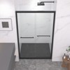 APRILSOUL Matte Black 44-48in*72in Aluminum Frame Double Sliding Shower Door, Bypass Bathroom Sliding Door with Premium Clear Tempered Glass - 2 of 4