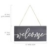 AuldHome Design Farmhouse Wooden Welcome Sign (Gray, 12x6in); Gray and White Rustic Style Wood Hanging Plaque - 3 of 4