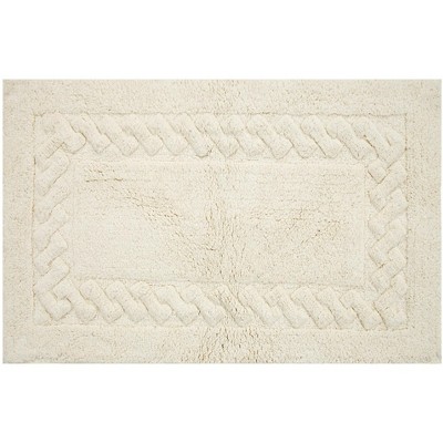 Knightsbridge Chain Bath Rug Cotton Non Skid Back, Ivory