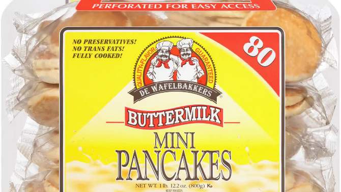 De Wafelbakkers Frozen Mini Buttermilk Pancakes - 80ct/28.2oz, 2 of 8, play video