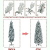 Snow Flocked Artificial Christmas Tree with 300 Multicolor LED Lights - 8 Lighting Modes, Foldable Metal Base, Flame Retardant PVC - 3 of 4