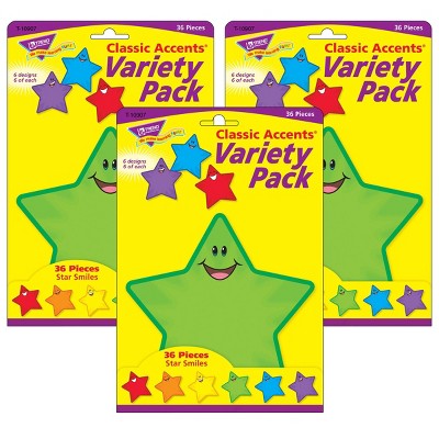 3pk 36 per Pack Star Smiles Classic Accents - TREND