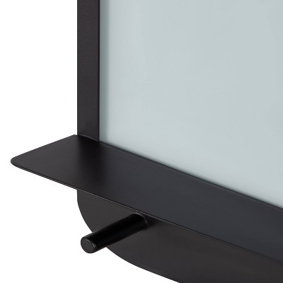 Black Iron Wall Organizer with Glass Dry Erase Board