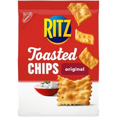 RITZ Toasted Chips Original Crackers, Party Snacks, 8.1 oz, Pack of 2