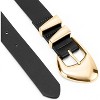 Women's Leather Belts for Jeans Dress Pants Black Brown Belts for Women Ladies Waist Belts with Gold Buckle - 4 of 4
