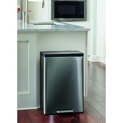 Charcoal Stainless Steel 12 Gallon Pedal Trash Can