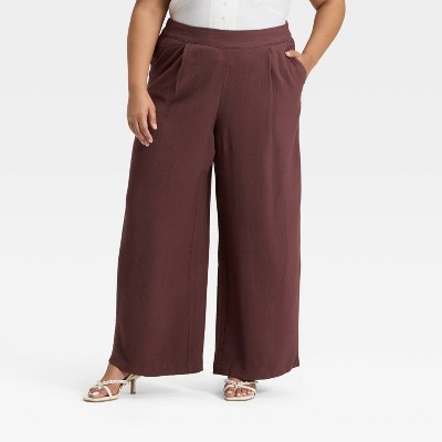 Women's High-Rise Modern Gauze Pull-On Pants - A New Day™
